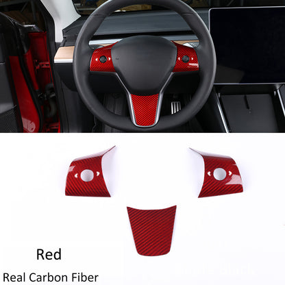 Steering-Wheel-Control-Panel-Real-Carbon-Fiber-Cover-Red-for-Model-3-Y-Marnana