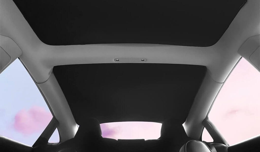 Load video: Tesla Model 3 Glass Roof Sunshade
