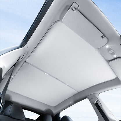 Tesla Model Y Segmented Glass Roof Sunshade White-Marnana