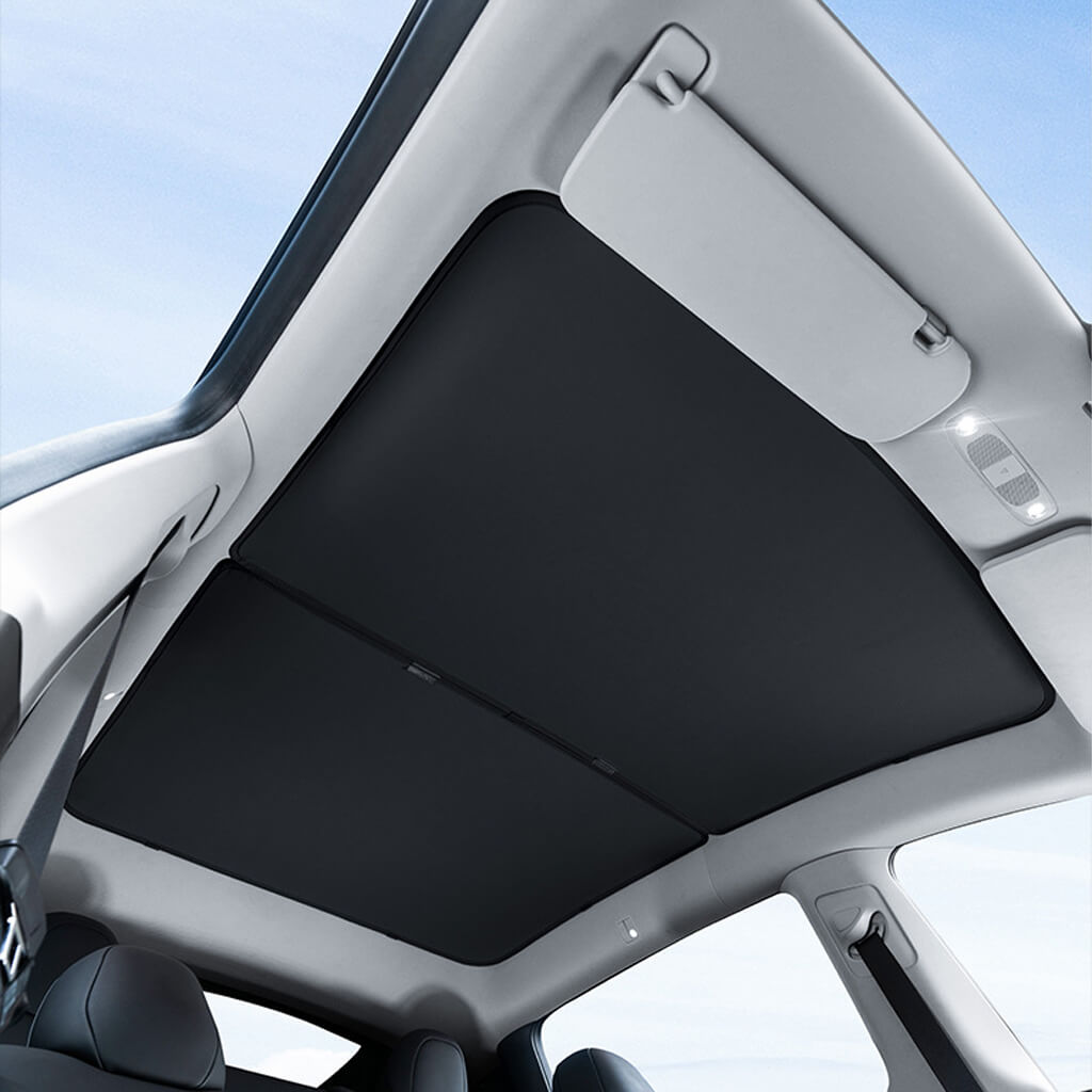 Tesla Model Y Segmented Glass Roof Sunshade Black-Marnana