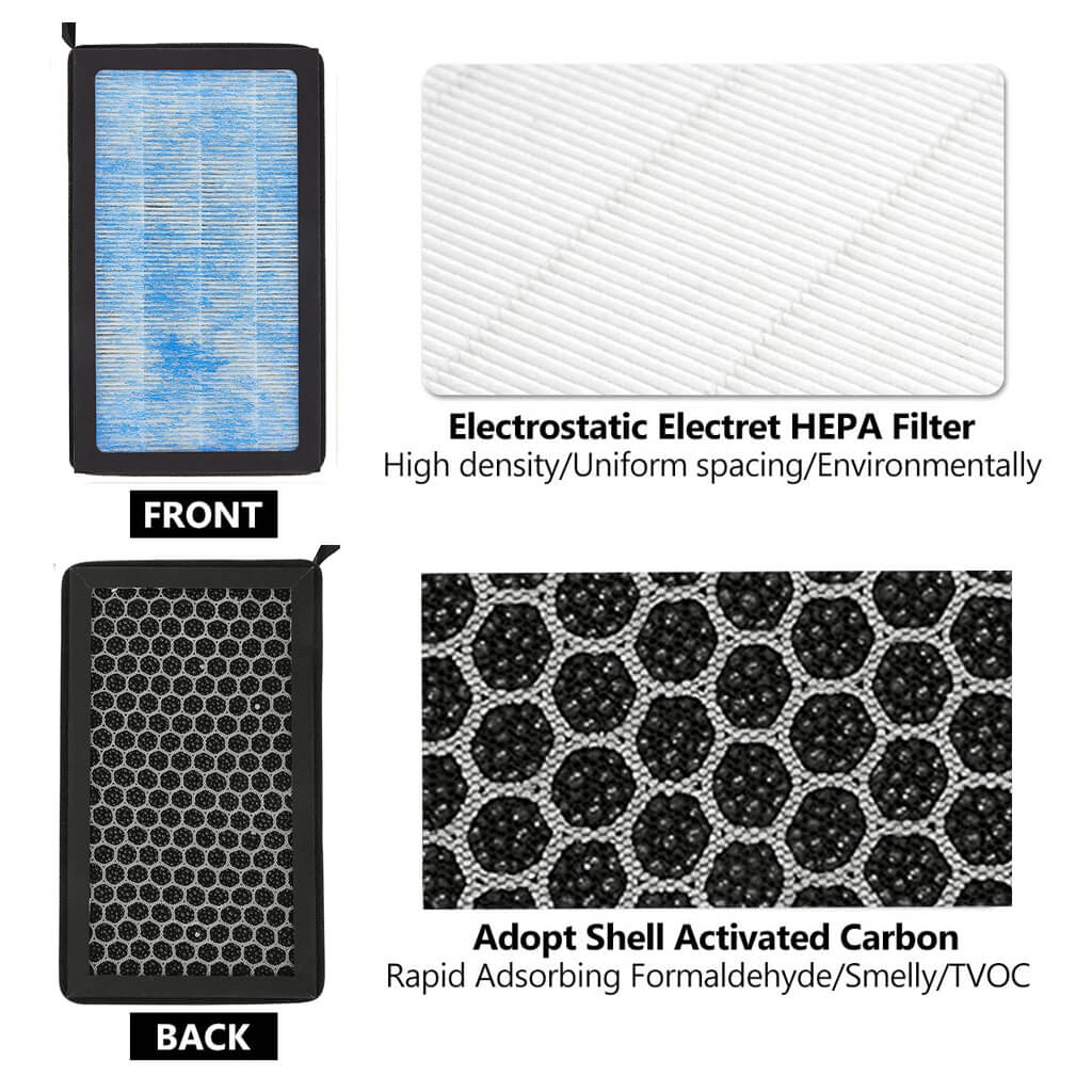 HEPA Air Filter with Activated Carbon, Tesla Model 3 & Y