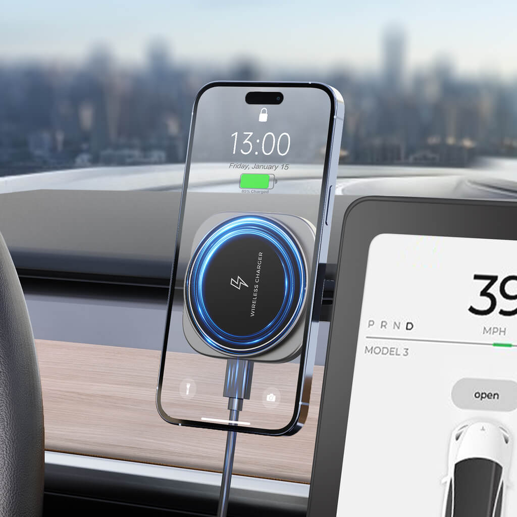 SylvToyVX Handyhalterung für Tesla 2021 2022 2023 Model 3 und Model Y Left  Rudder Auto KFZ Handy Halterung 360° Drehbar Handyhalter Auto für iPhone