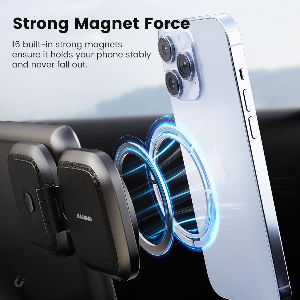 DMJWAN Autotelefonhalter Magnetisch, Tesla Handyhalterung [42 stärkste  Magnete] für MagSafe Autohalterung für Tesla Model 3/Y/X/S, Faltbarer