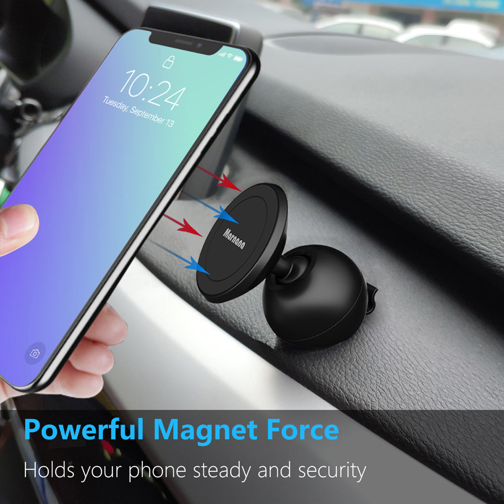 Marnana Magnetic Car Phone Holder Universal Stick-on Dashboard Car Phone/GPS Mount - 2 Pack